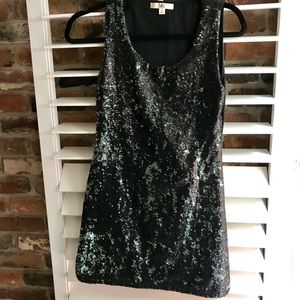 Ya sequin shift dress with cotton/polyester back